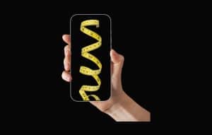 Cinta métrica en el teléfono móvil